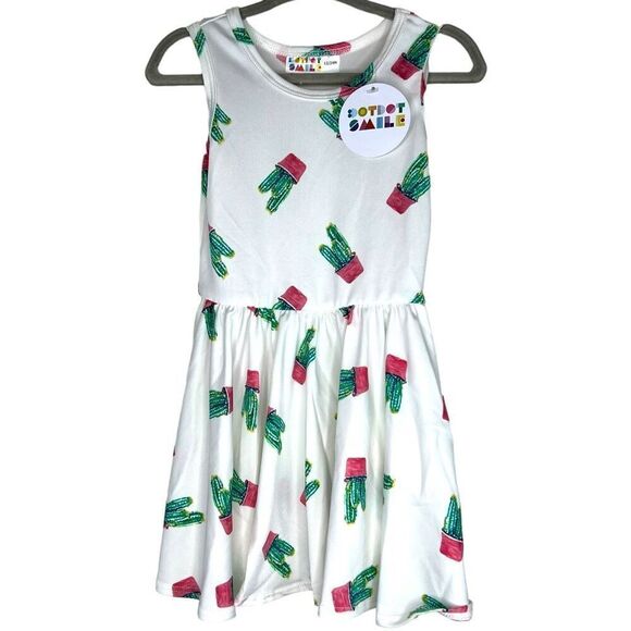 NEW Dot Dot Smile White Cactus Tank Dress 12-24 Months - Picture 1 of 6